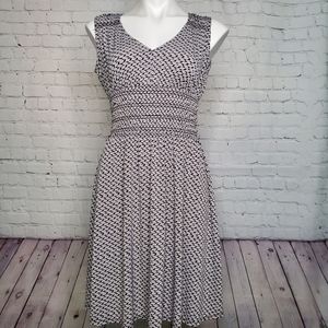 Adrienne Vittadini Gray & Black Geometric Design Sleevless Dress Size S